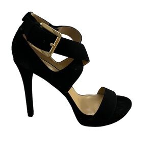 Michael Kors Black Suede Heels - PreOwned